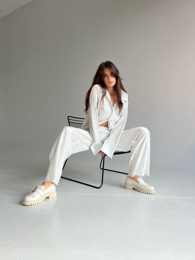 Pleated silk trousers - White Store Armenia