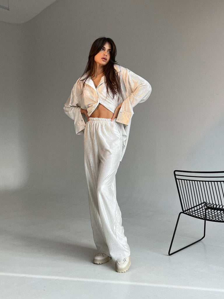 Pleated silk trousers - White Store Armenia