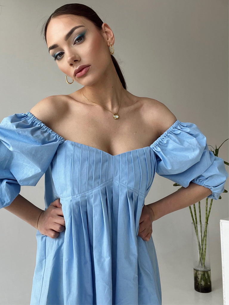 Puffed sleeves dress - White Store Armenia