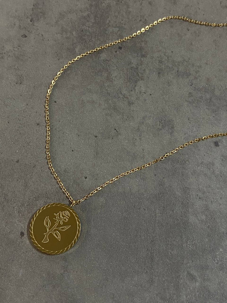 Round medallion rose necklace - White Store Armenia
