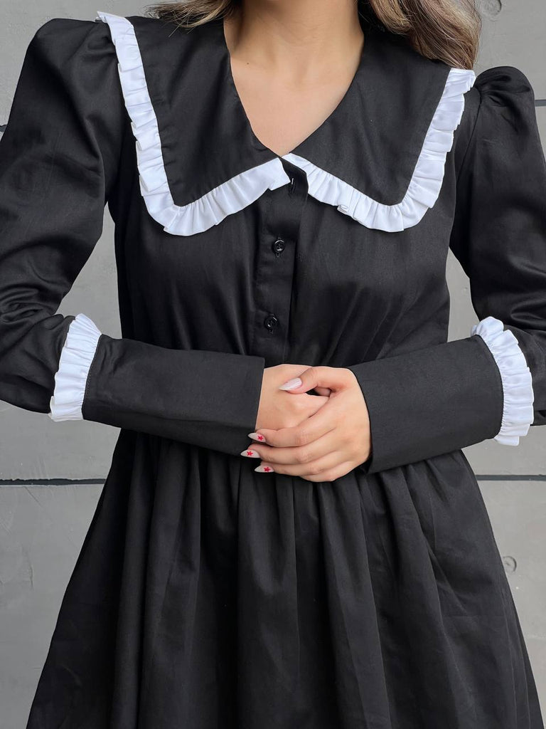 School-girl collared dress - White Store Armenia
